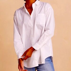 Summer-salt the perfect boyfriend button down in white size large